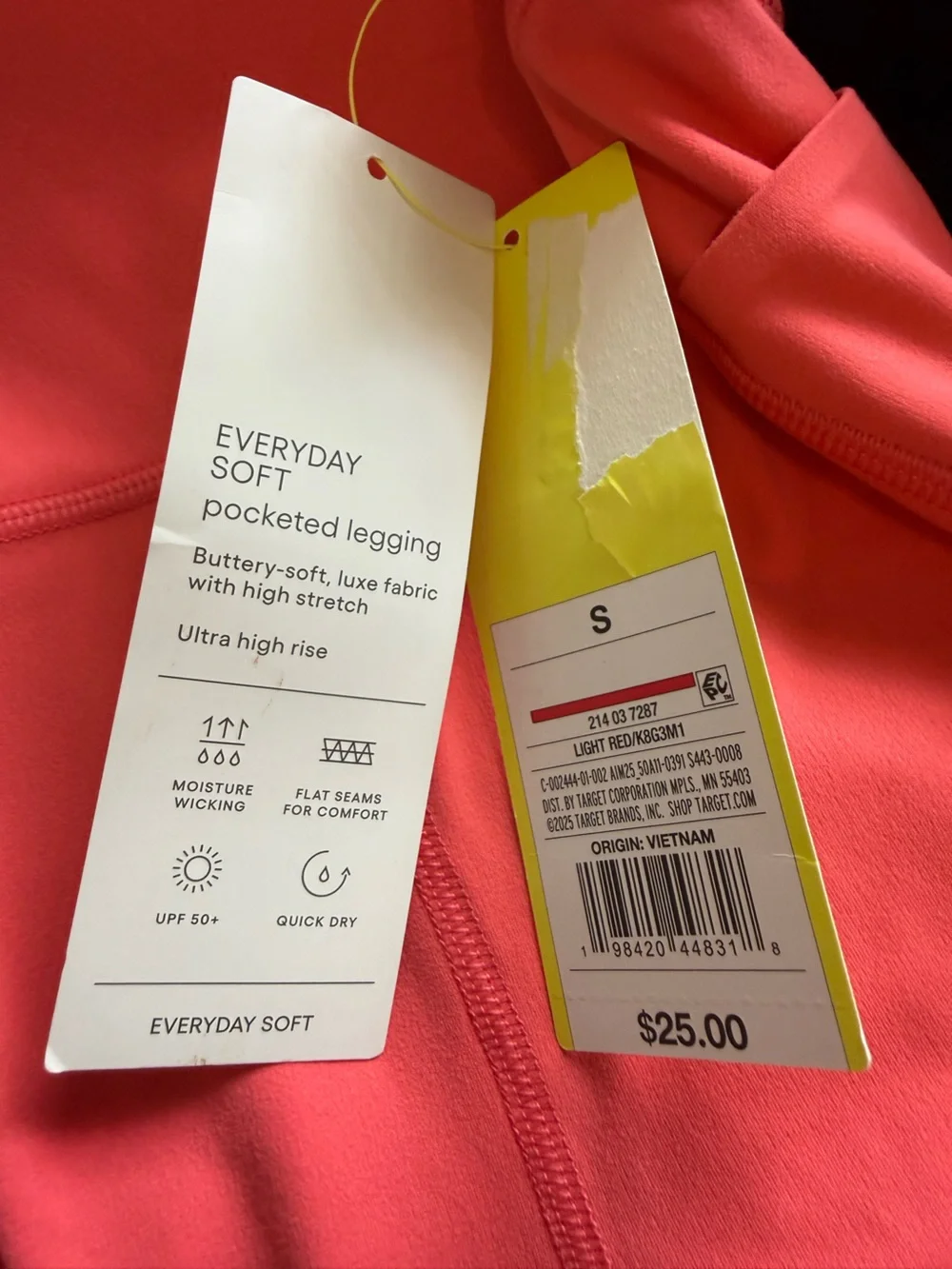NWT All in Motion High-Waist Performance Leggings in Coral- Small